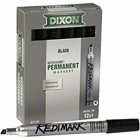 DIXON TICONDEROGA Markers Black Redimark Felt 87170